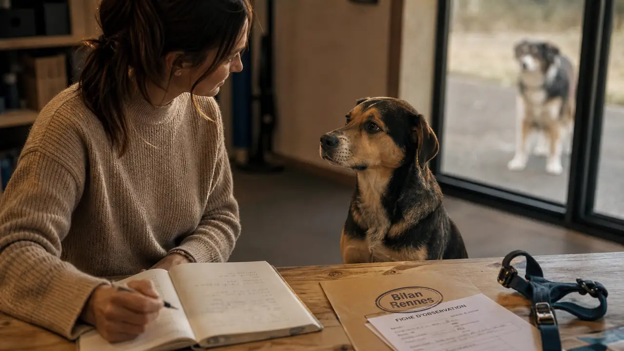 Comportementaliste chien Rennes : bilan à domicile pour réactivité, peur et rappel